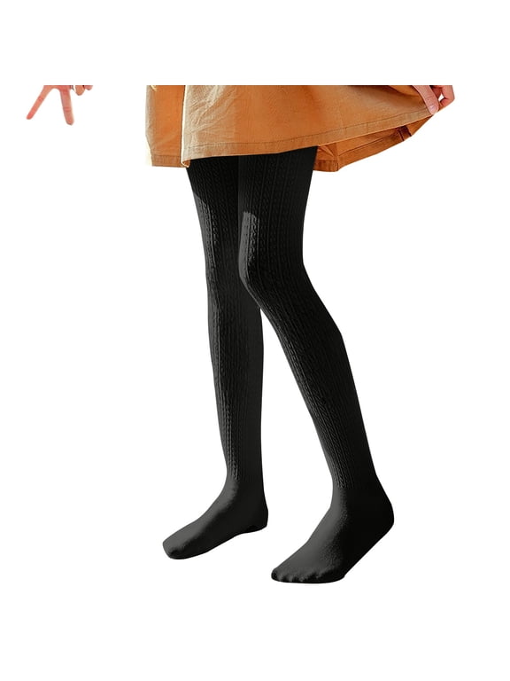 Girls Leggings Vintage Cable Knit Tights Cute Footed Pants Warm Comfy Stretchy Stockings Pantyhose School Dance Ballet Pants
