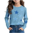 thumbnail image 1 of YunPes Girls' Long Sleeved Shirts Colorful T Shirts Round Neck Tops Light T Shirts Loose Pullovers Basic Long Sleeve Girls 2t, 1 of 6