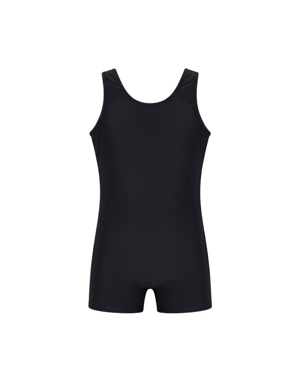 Girls One Piece Swimsuit Sleeveless Crewneck Bodysuit Swimming Dance Gymnastics Leotards Summer Training Unitard Wear