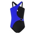 thumbnail image 1 of YunPes Girls One Piece Swimsuits Fashion Color Block Bathing Suit Front Criss Cross Swimwear Monokini Teen Pool Beach Outfit, 1 of 5