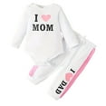 thumbnail image 1 of YunPes Girls Outfit Baby "I Love Mommy" "I Love Daddy" Long Sleeve Bodysuit and Pants, 1 of 7
