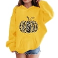 thumbnail image 1 of YunPes Girls Oversized Hoodie Leopard Pumpkin Graphic Sweatshirt Teen Kids Trendy Casual Pullover Top Halloween Party & Spring Fall Daily Wear, 1 of 6