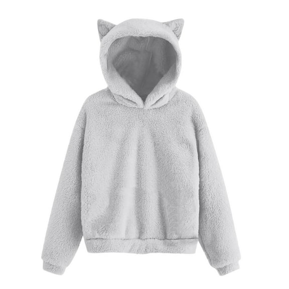 YunPes Girls Oversized Hoodies with Cat Ears Cute Fashion Sweatshirts Casual Pullover Warm Fall Winter Clothes Clothes Teen Girls Trendy