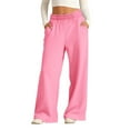 thumbnail image 1 of YunPes Girls Oversized Wide Leg Sweatpants with Thick Fleece Lined Kids Elastic Waist Straight Leg Track Pants Casual Plain Trousers, 1 of 6