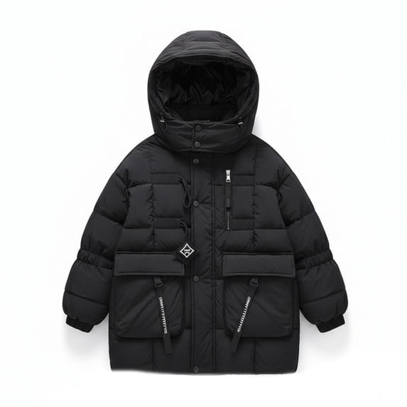 YunPes Girls Puffer Winter Coat Warm Down Insulated Quilted Jacket Windproof Hooded Outerwear Cute Lightweight Outdoor Clothes
