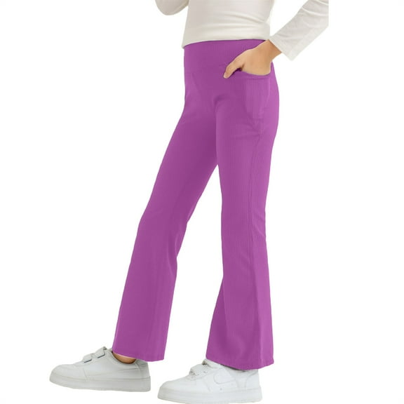 YunPes Girls' Pure Cotton Leggings Toddler Leggings without Ankles Stretchy Girls' Pants 5-14 Years Old Girls Leggings