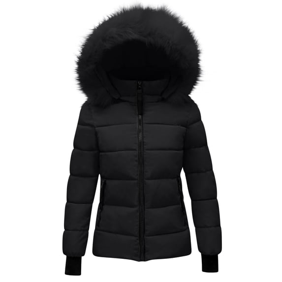 YunPes Girls Quilted Puffer Coat Winter Warm Snowproof Jacket Teen Windproof Parka Faux ð
ðŪr Hooded Outerwear Cute Clothes