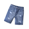 thumbnail image 1 of YunPes Girls Ripped Jean Shorts with Pockets Casual High Waisted Straight Leg Denim Jorts Kids Button Zipper Slim Fit Denim Shorts, 1 of 3