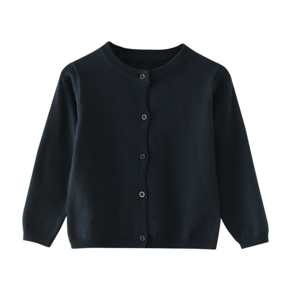 YunPes Girls School Crewneck Knit Cardigan Sweater Kids Baby Button Long Sleeve Uniforš¦ Sweaters Basic Solid Casual Fall Jacket
