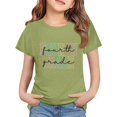 thumbnail image 1 of YunPes Girls School T Shirt Fourth Grade Back To School Short Sleeve Tops Elementary Student Summer Versatile Crewneck Tee Tops, 1 of 5