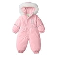 thumbnail image 1 of YunPes Girls' Ski Suit Hooded and Plush Thick Outerwear Jumpsuit Toddler Jumpsuit, 1 of 8