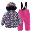 thumbnail image 1 of YunPes Girls Snowsuit Winter Coats for Kids Snowboarding Ski Suits Two Piece Water-Resistant Windproof Outdoor Rain Bib Pants Set, 1 of 7