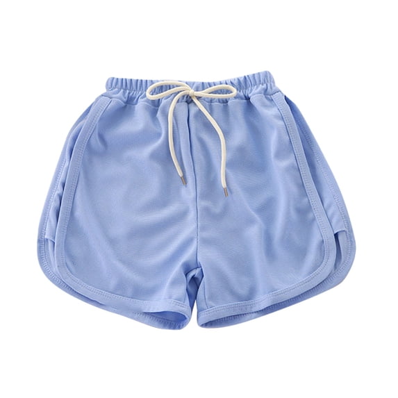 YunPes Girls Soft Athletic Shorts Solid Elastic Hight Waist Running Shorts with Drawstring Teen Baggy Workout Dolphin Shorts