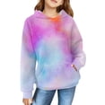 thumbnail image 1 of YunPes Girls Sweatshirt Winter Children's Personality Tie Dye Retro Print Sweatshirt Long Sleeve Cute Sweatshirt Sweater for Girls, 1 of 7