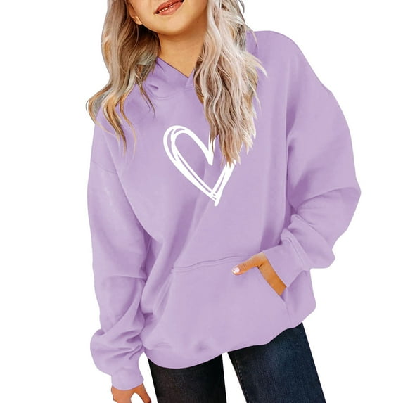YunPes Girls' Sweatshirts Winter Children's Retro Print Sweatshirts Long Sleeves Comfortable and Cute Sweatshirts Hoodie for Teen Boys