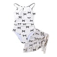 thumbnail image 1 of YunPes Girls Swimsiut One Piece Bathing Suit with Mesh Cover Up Skirt Adjustable Straps Cut Out Swimwear Cute Bow Graphic Beachwear, 1 of 8