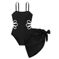 thumbnail image 1 of YunPes Girls Swimsuit Cut out One Piece Bathing Suits for Teens Adjustable Straps Swimwear with Cover up Skirt Square Neck Ruched, 1 of 4