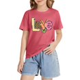 thumbnail image 1 of YunPes Girls T Shirts Loose Fit Short Sleeve Kids Summer Tops Soft Casual Crewneck Basic Tees Cute Birthday Outfits Easter Shirt, 1 of 8