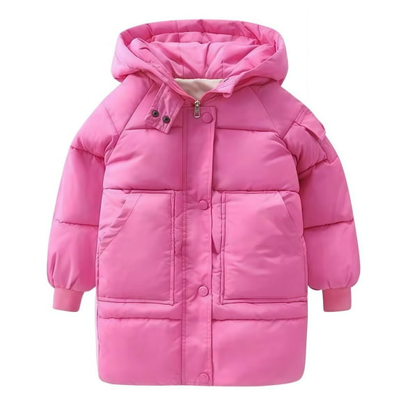 YunPes Girls Winter Coats Size 10 12 Heavyweight Windproof Warm Hooded Puffer Jacket Kids Trendy Quilted Padded Down Jackets Girl Jackets 8