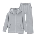thumbnail image 1 of YunPes Girls Zip Up Sweatshirt Pants Set 2-Piece Long Sleeve Hoodie Track Pants Outfits Winter Casual Trendy&nbsp;Athletic Sweatsuit, 1 of 6
