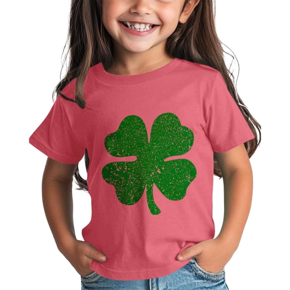 YunPes Girls and Boys St Day Shirt Graphic Tee Comfortable Fit for Daily Wear Green Ages 1 15 Kids Basics Glitter Top Girls