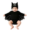 thumbnail image 1 of YunPes Halloween Baby Clothes Bat Winged Long Sleeve Bodysuit with Vampire Ear Beanie Infant Newborn Adorable Party Wear Family Photos, 1 of 6