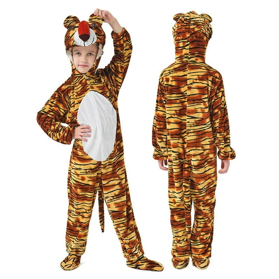 YunPes Halloween Children's Boys and Girls Play Animal Jumpsuits Clothes Head Cover Foot Cover Three Piece Set Medium Boys Outfits
