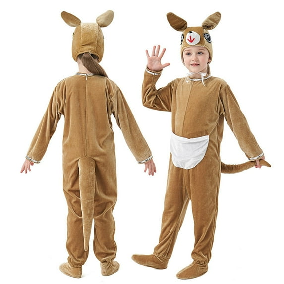 YunPes Halloween Children's Boys and Girls Play Animal Jumpsuits Clothes Head Cover Foot Cover Three Piece Set Medium Boys Outfits