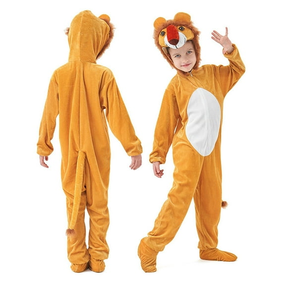 YunPes Halloween Children's Boys and Girls Play Animal Jumpsuits Clothes Head Cover Foot Cover Three Piece Set Medium Boys Outfits