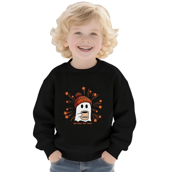 YunPes Halloween Cute Sweatshirt Boys Girls Casual Crewneck Pullover Fall Winter Kids Long Sleeve Graphic Tops 2-14 Years
