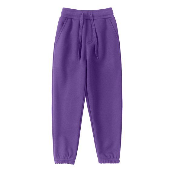 YunPes Kids Boys Girls Slim Fit Tracksuit Pants Elastic Waist Fleece Jogging Bottoms with Pockets Close Ankle Casual Trouser