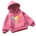thumbnail image 1 of YunPes Kids Colorful Love Print Pullover Hoodies Boys Girls Hooded Heart Sweatshirts Candy Color Valentine's Day Tops Sweater Coats, 1 of 3