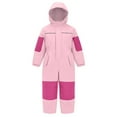 thumbnail image 1 of YunPes Kids Girls Snowsuit One Piece Fleece Lined Color Block Snow Ski Zip Up Hooded Jacket Winter Warm Windproof Jumpsuit, 1 of 9