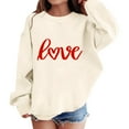 thumbnail image 1 of YunPes Kids' Heart Print Oversized Sweatshirts Fall Winter Warm Comfy Crewneck Pullover Tops with Love Design for Teen Girls Boys, 1 of 6