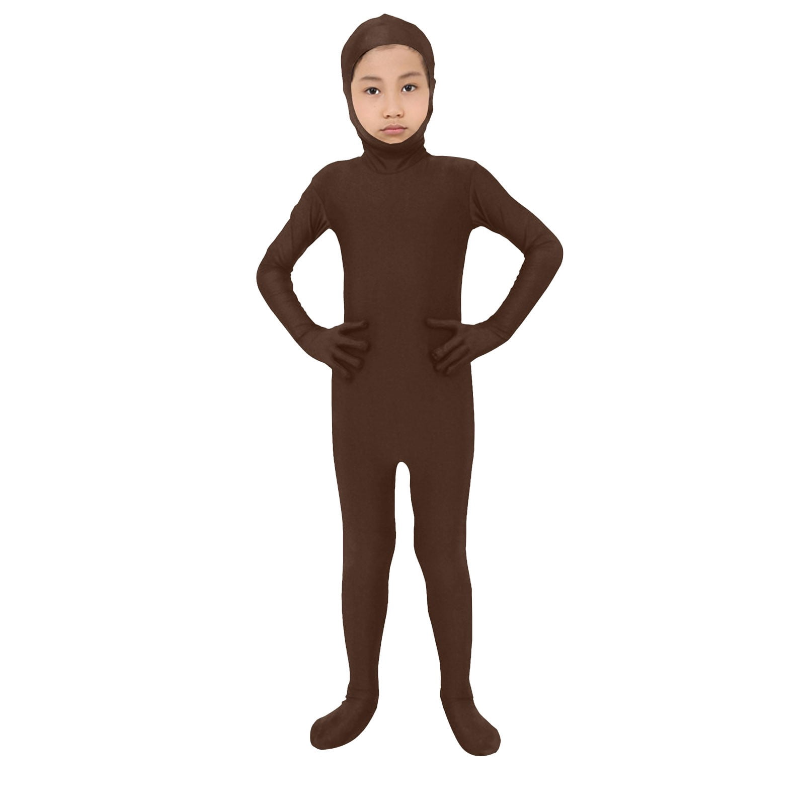 YunPes Kids Open Face Spandex Halloween Bodysuit One Piece Unisex Stretch Plain Unitard Child Cute Festival Body Suit jumpsuit