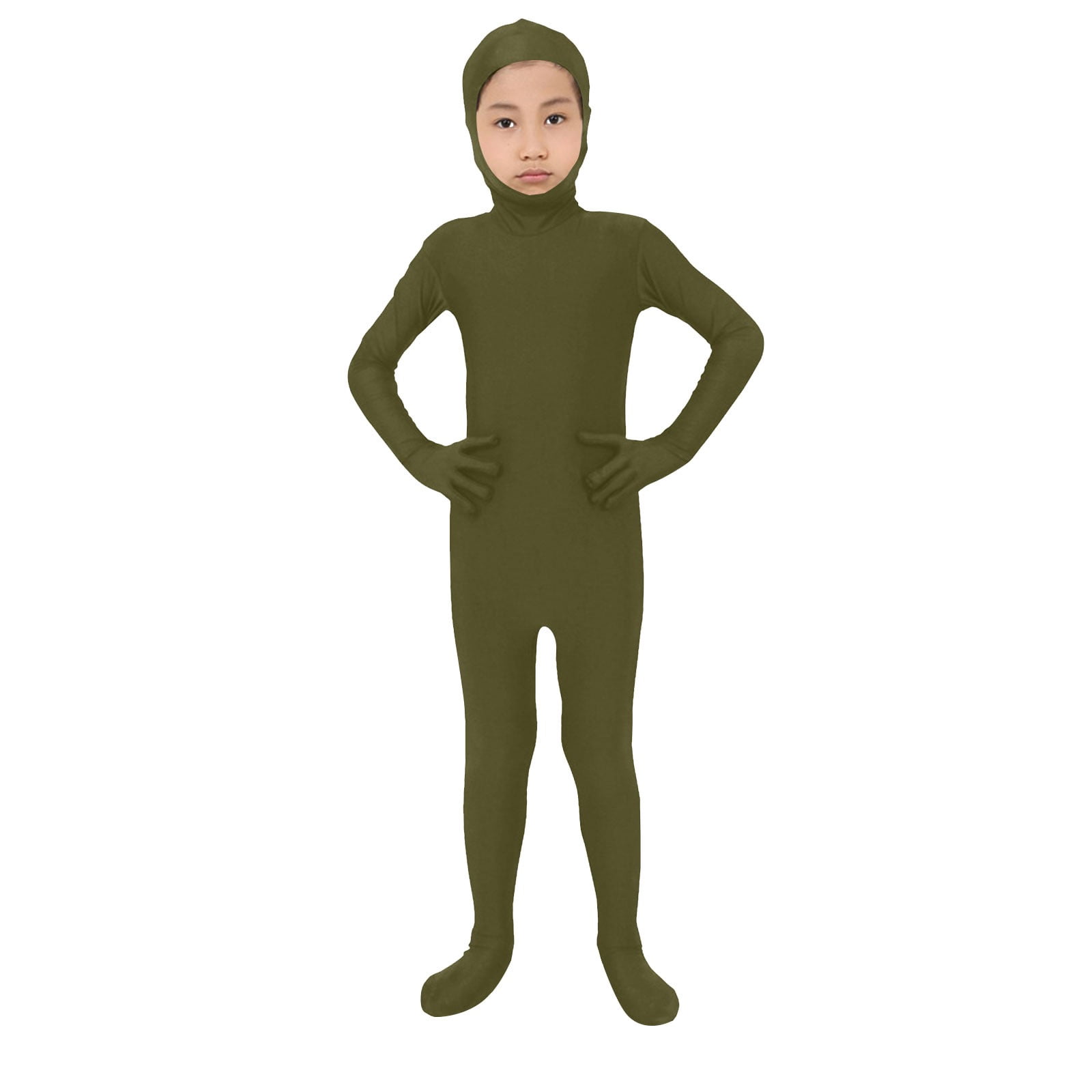 YunPes Kids Open Face Spandex Halloween Bodysuit One Piece Unisex Stretch Plain Unitard Child Cute Festival Body Suit jumpsuit