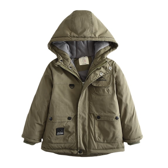 YunPes Kids Puffer Jackets Boys Water Resistant Windbreaker Warm Fleece Lined Down Coat Winter Casual Cozy Hooded Outerwear
