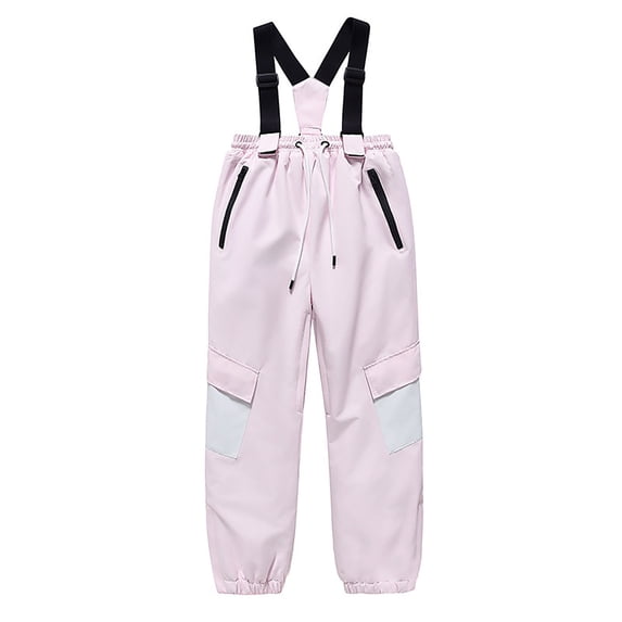 YunPes Kids Ski Bib Overalls for Teen Boys Girls Winter Snow Pants Thick Warm Ski Jumpsuit Waterproof Windproof Drawstring Snowpants