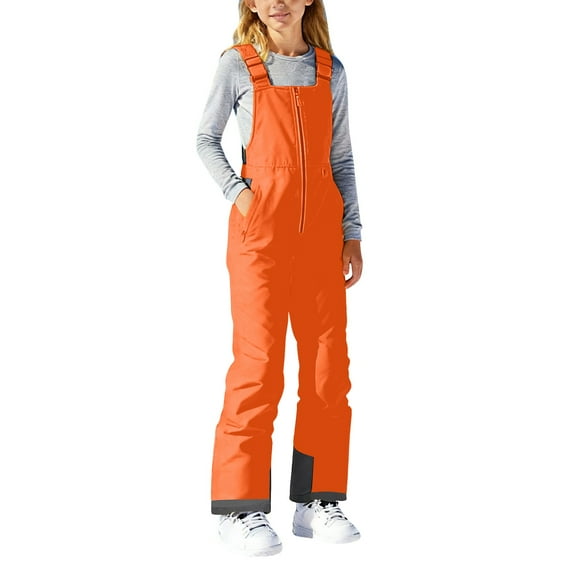 YunPes Kids Snow Bibs Girls Boys Snow Pants Ski Bib Overall Waterproof Windproof Warm for Toddler Insulated Winter Snowsuit Youth