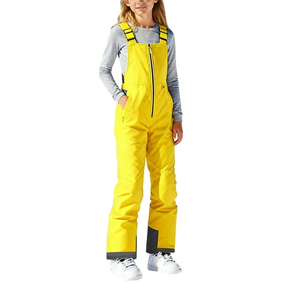 YunPes Kids Snow Bibs Girls Boys Snow Pants Ski Bib Overall Waterproof Windproof Warm for Toddler Insulated Winter Snowsuit Youth
