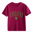 thumbnail image 1 of YunPes Kids St. Patrick's Day Outfit T-Shirt Toddler Short Sleeve Shirt for Boys Girls Irish Cloverss Graphic Tees Tops, 1 of 1
