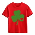 thumbnail image 1 of YunPes Kids St. Patrick's Day Shirt Toddler Girls Boys Letter Print T Shirt Tops Short Sleeve Graphic Tees Casual Clothes, 1 of 7