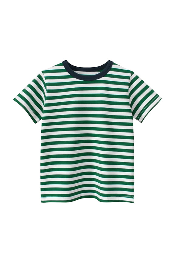 Kids Striped T-Shirt,Short Sleeve,Crew Neck,Boy Girls Summer Tee Top,Y2k Cute Baby Tees Casual School Outdoor Trendy Clothes
