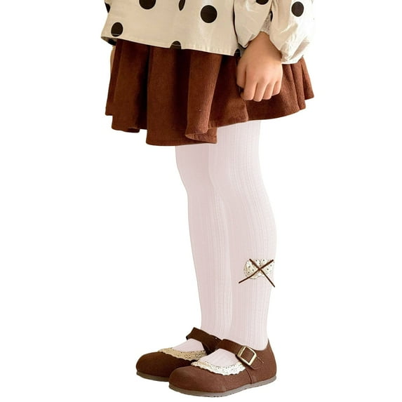 YunPes Kids' Tights with Decorative Bow Detail Soft Stretchable Multiple Colors Baby Girl Cotton Clothes