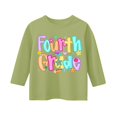 thumbnail image 1 of YunPes Multicolor Letter Print Long Sleeve T Shirt Boys Girls Fourth Grade Back to School Tee Tops Elementary Student Loose Casual School Clothes, 1 of 4
