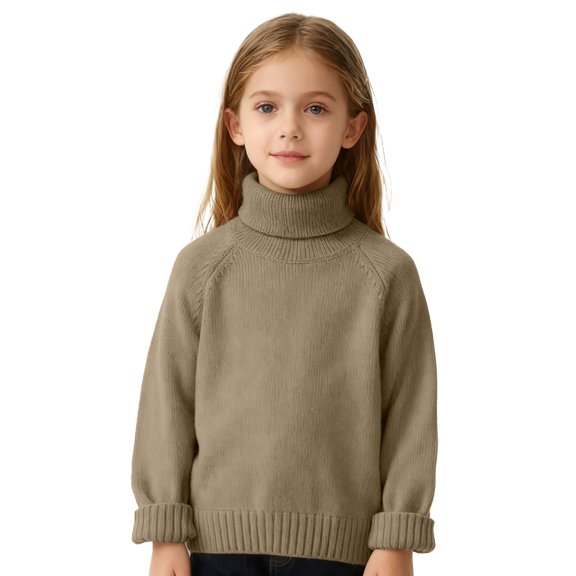 YunPes Ribbed Pullover Sweaters for Girls Crewneck Chunky Long Sleeve Cable Knit Fall Clothes Toddler Solid Soft Warm Tops