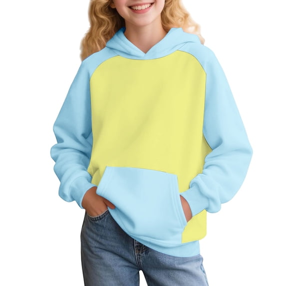 YunPes School Athletic Hooded Sweatshirts for Teen Girls Casual Oversized Long Sleeve Pullover Tops Kids Fall Winter Cute Outfits