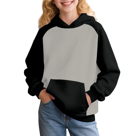 YunPes School Athletic Hooded Sweatshirts for Teen Girls Casual Oversized Long Sleeve Pullover Tops Kids Fall Winter Cute Outfits