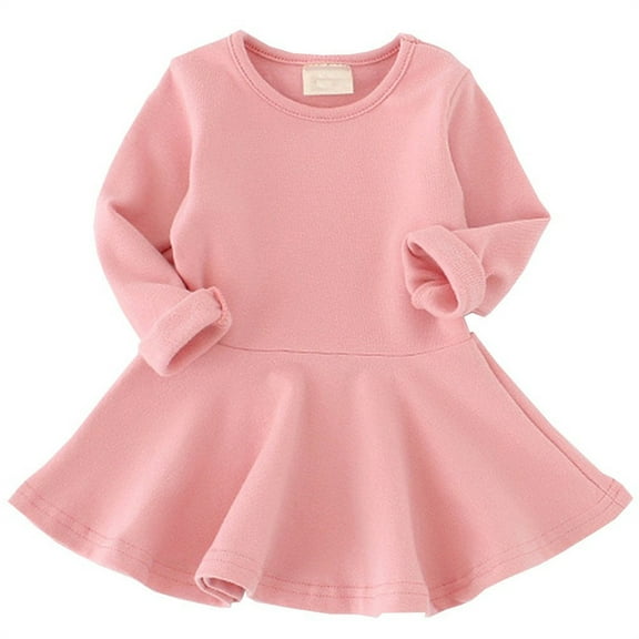 YunPes Spring and Autumn New Girl's Dress Baby Girl's Pure Cotton Grinding Large Swing Skirt Dress 12 Months