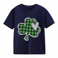 thumbnail image 1 of YunPes St Patricks Day Kids Short Sleeve Shirt Boys Girls Graphic Tees Toddler Lucky Cloverss TShirt Tops Casual Clothes, 1 of 1